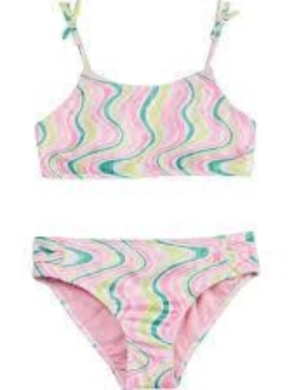 ✨ Hurley Girls' Honey Comb Bandeau Bikini 14 NWT
